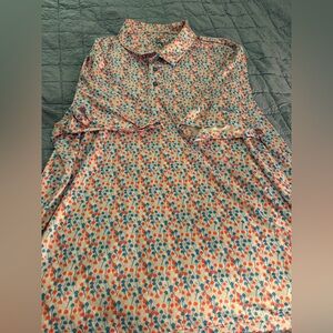 Reebok Men’s Orange/Teal Golf Polo.  Men’s 3XL